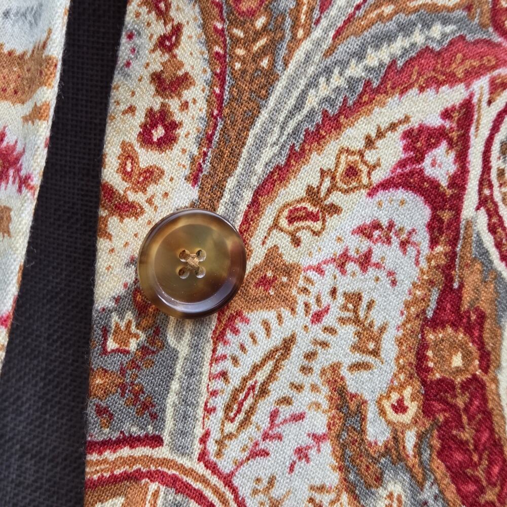Vintage 90s Linda Allard Ellen Tracy Paisley Wool Blend Blazer Size 2 - Picture 3 of 10